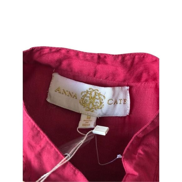 NEW ANNA CATE CAITLYN DRESS size M Bright Red Long Sleeve Poplin $278 - Picture 3 of 8